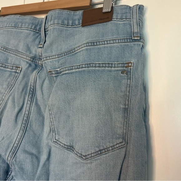 Madewell Slim Wide Leg Crop Jeans 32 14 light wash high rise stretch straight - Picture 9 of 16